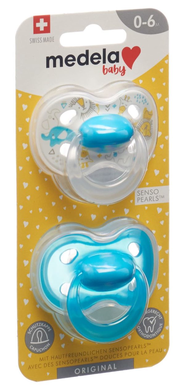 PICFRONT3D MEDELA Baby Nuggi Original 0-6 Blau 2 Stk
