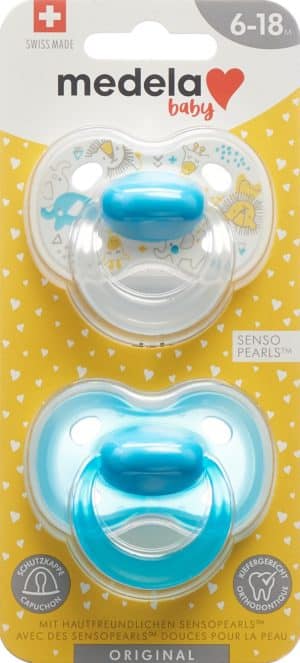 MEDELA Baby Nuggi Original 6-18 Blau 2 Stk