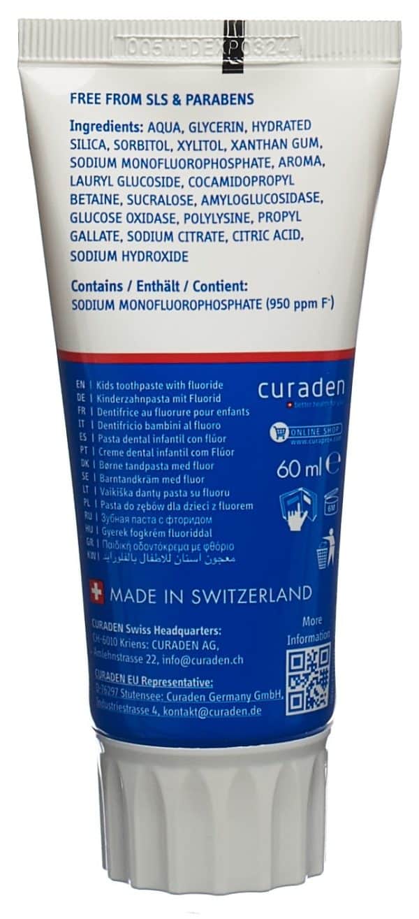 CONTENTBACK CURAPROX kids Kinderzahnp Erdbeere 950ppm F 60 ml