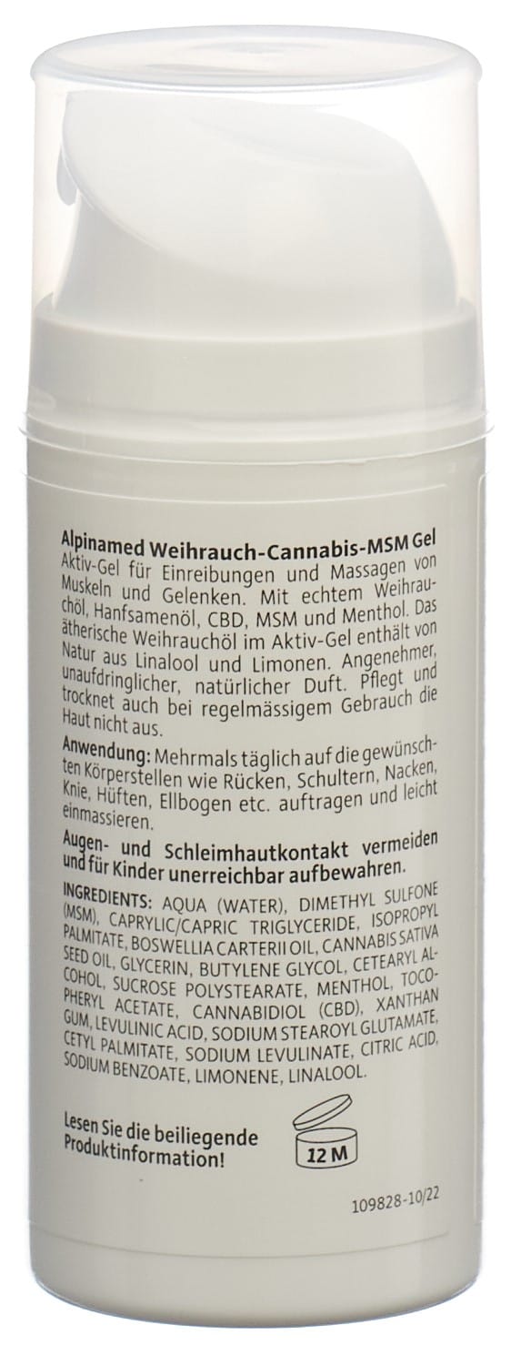ALPINAMED Weihrauch Cannabis MSM Gel Disp 100 ml