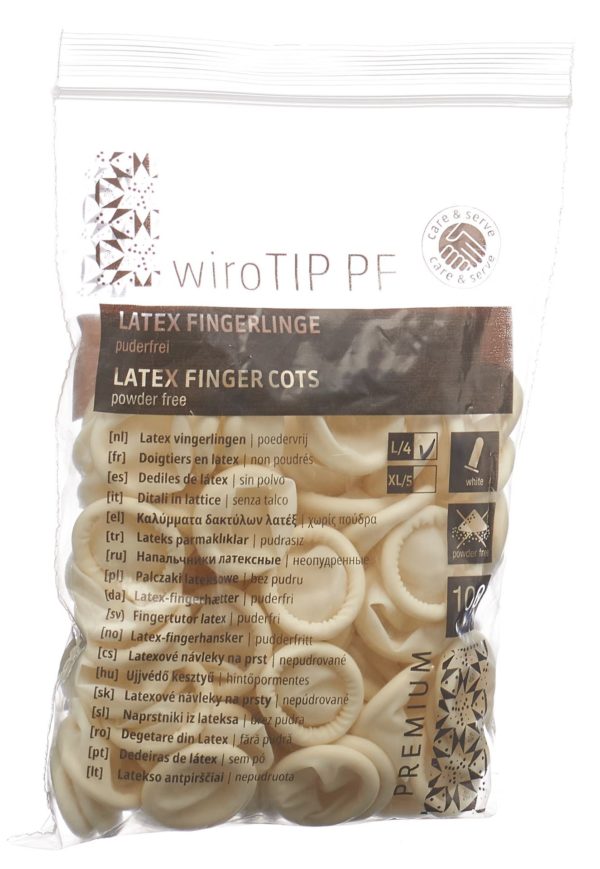 GRIBI Fingerlinge Latex L puderf unst Btl 100 Stk