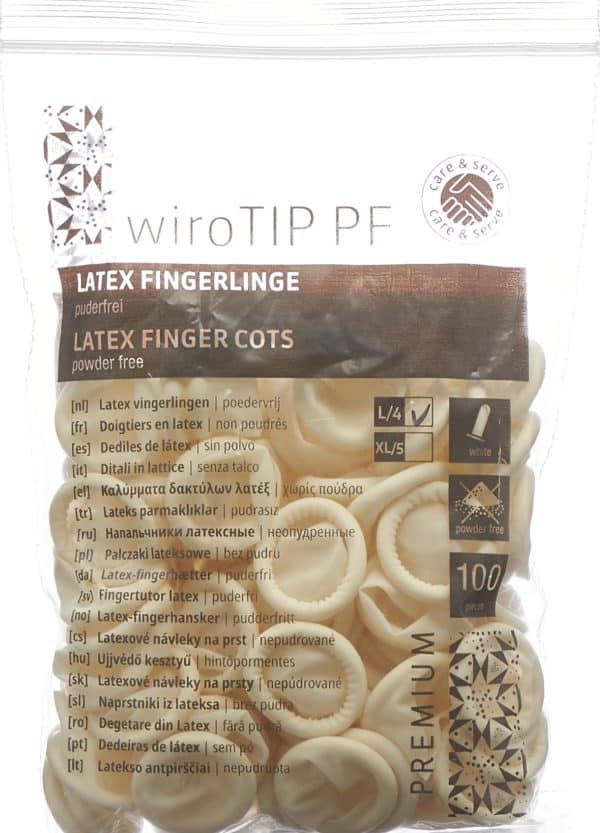 GRIBI Fingerlinge Latex L puderf unst Btl 100 Stk