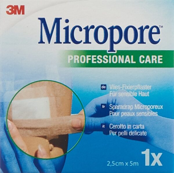 PICFRONT 3M MICROPORE VLIES o Disp 25mmx5m hf ref