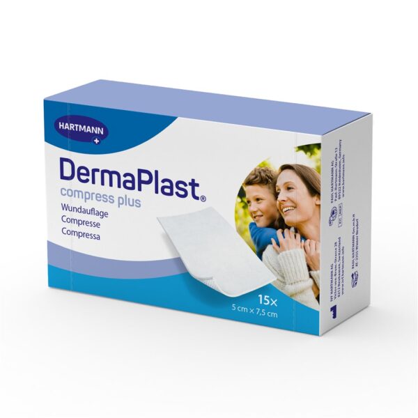 PICFRONT3D DERMAPLAST Compress Plus 5x7.5cm 15 Stk