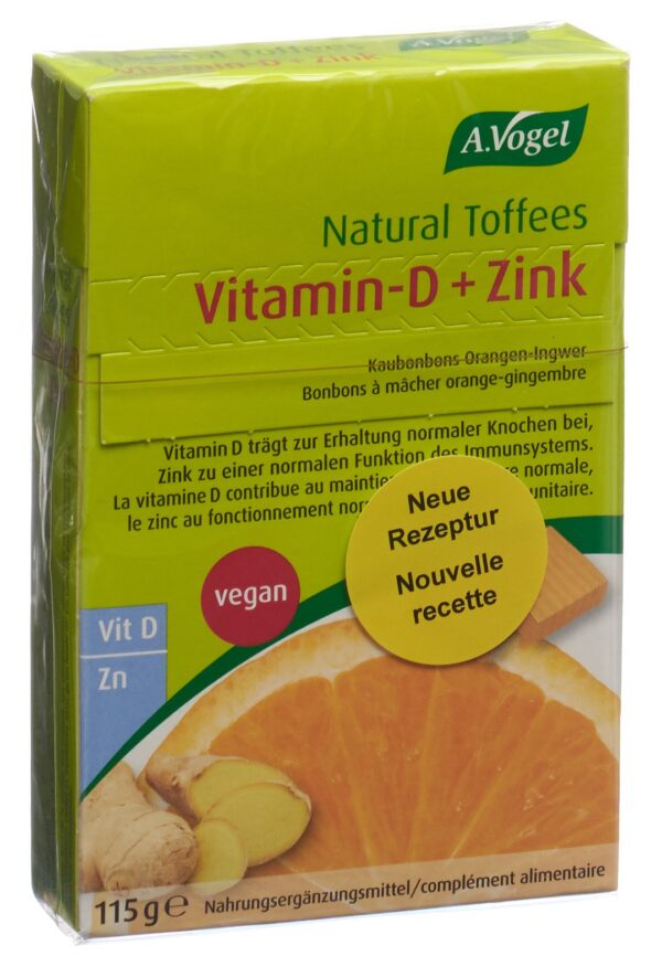 PICFRONT3D VOGEL Natural Toffees Vit D+Zink Orang-Ingw 115 g