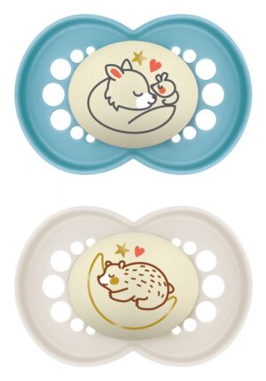 MAM Night Nuggi Sil 6-16m Boy 2 Stk