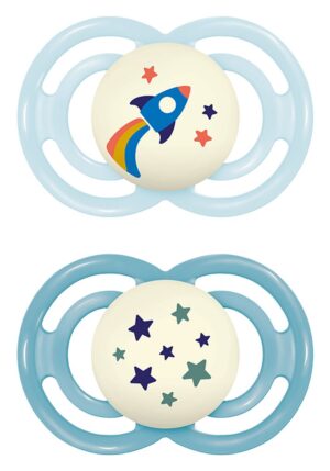 MAM Perfect Night Nuggi Sil 6-16m Boy 2 Stk