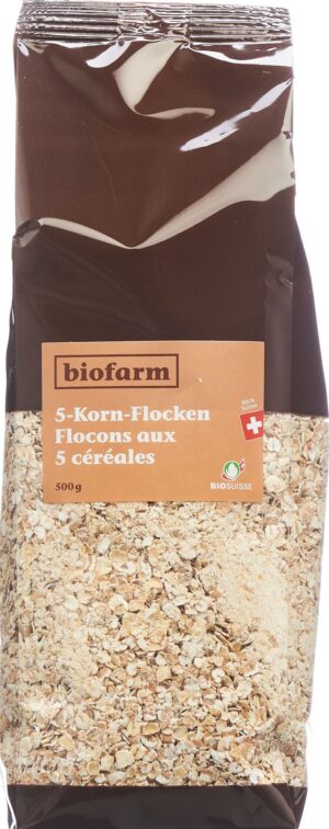 BIOFARM 5 Korn Flocken Knospe Btl 500 g