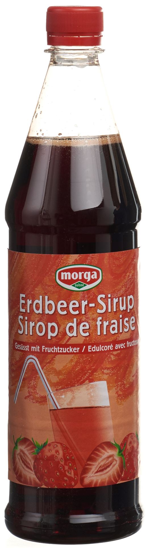 PICFRONT3D MORGA Erdbeer Sirup mit Fruchtzucker Petfl 7.5 dl