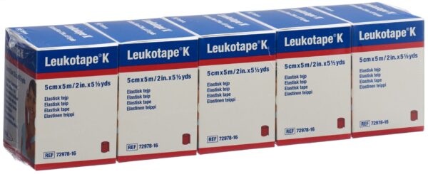 LEUKOTAPE K Kinesiologi Tape 5mx5cm rot 5 Stk