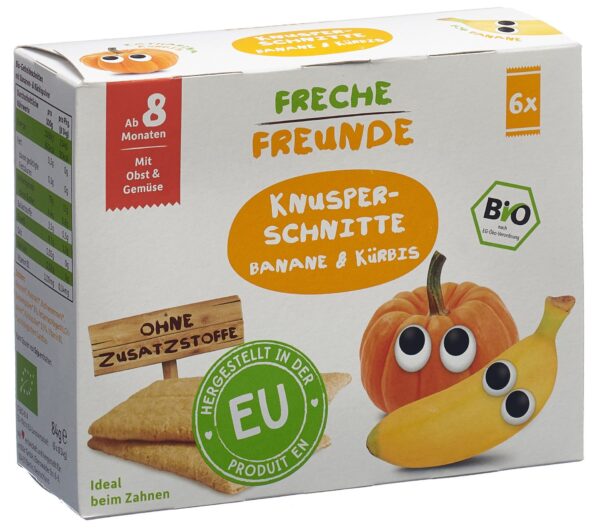 PICFRONT3D FRECHE FREUNDE Knusper-Schnitte Banane&Kürbis 84 g