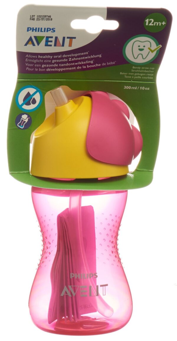 PHILIPS AVENT Strohhalm-Becher 300ml Girl rosa