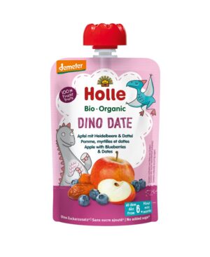 HOLLE Dino Date Pouchy Apfel Heidelbe Dattel 100 g