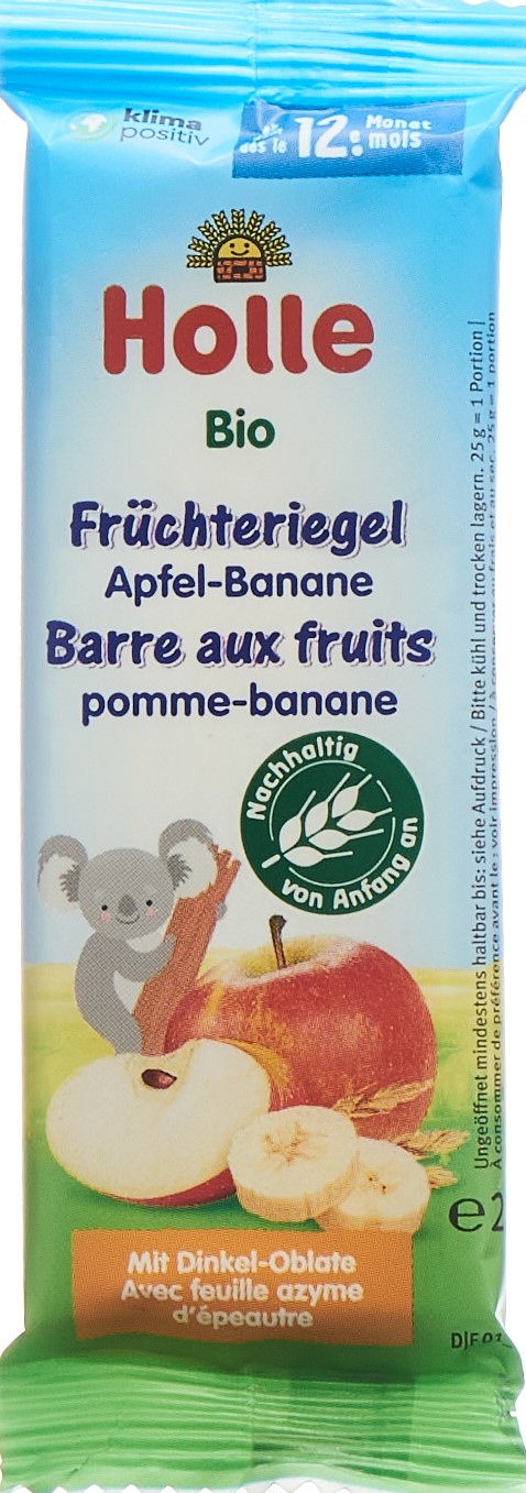PICFRONT HOLLE Früchte Riegel Apfel Banane Bio 25 g