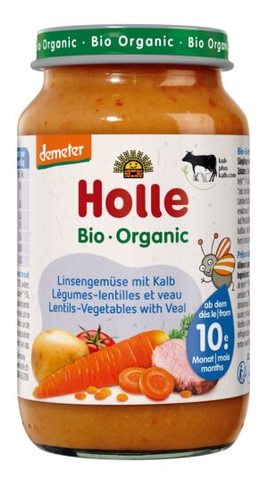 HOLLE Linsengemüse mit Kalb Glas 220 g
