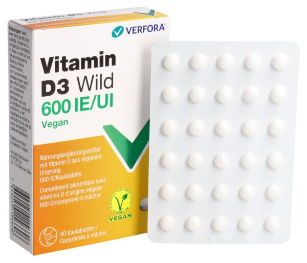 PICFRONT3DPLUS VITAMIN D3 WILD Kautabl 600 IE vegan 90 Stk