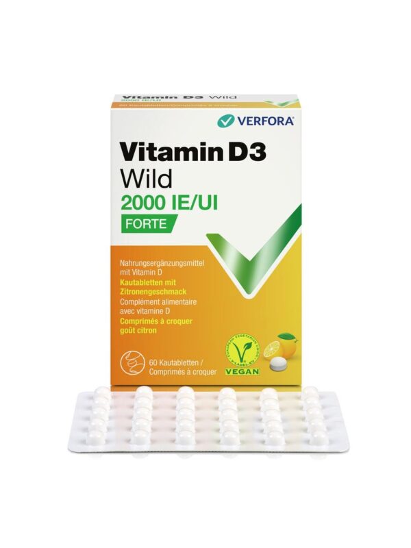 PICFRONT3DPLUS VITAMIN D3 WILD Kautabl 2000 IE vegan 60 Stk