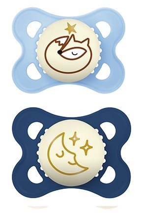 CONTENTFRONT MAM Night Nuggi Sil 0-6m Boy 2 Stk