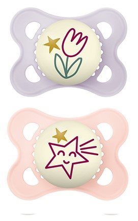 CONTENTFRONT MAM Night Nuggi Sil 0-6m Girl 2 Stk