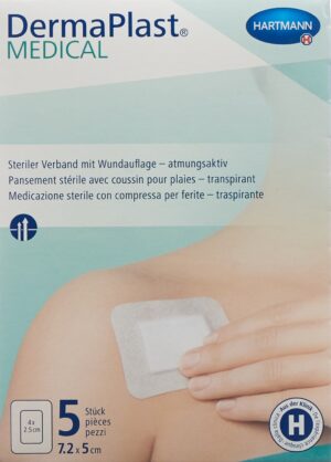 PICFRONT DERMAPLAST Medical Vliesverband 7.2x5cm 5 Stk