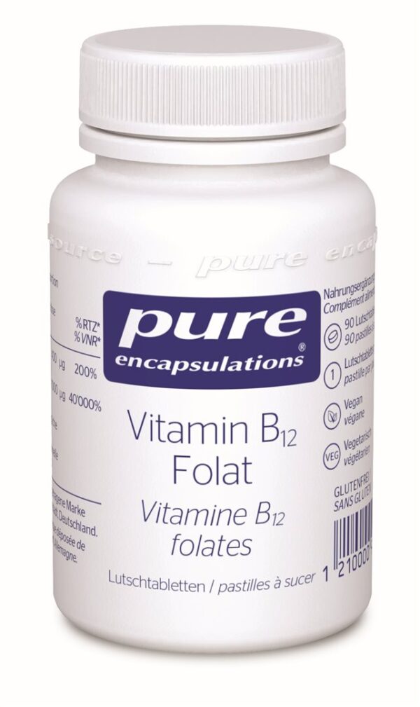 PURE Vitamin B12 Folat Lutschtabl CH Ds 90 Stk