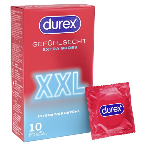 PICFRONT3DPLUS DUREX Gefühlsecht XXL Präservativ 10 Stk