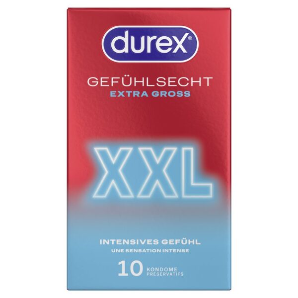 PICFRONT3D DUREX Gefühlsecht XXL Präservativ 10 Stk