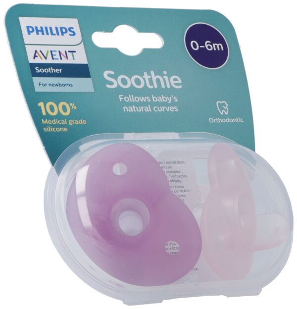 PHILIPS AVENT Curved Soothie Pink 0-6m Steri 2 Stk
