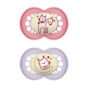 MAM Night Nuggi Sil 6-16m Girl 2 Stk